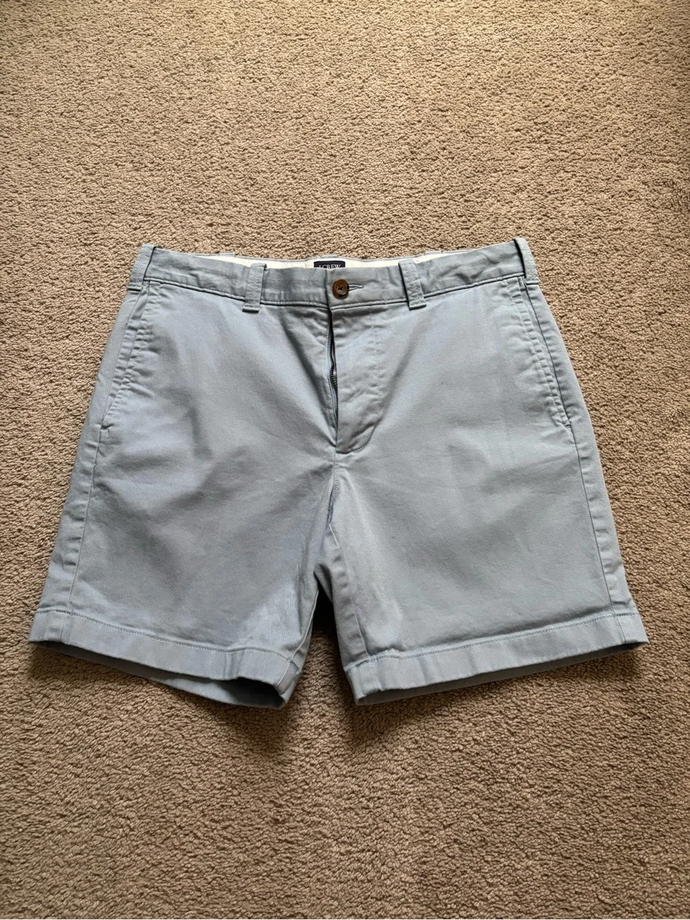 J. Crew Light Blue Men’s Flat Front Chino Shorts
